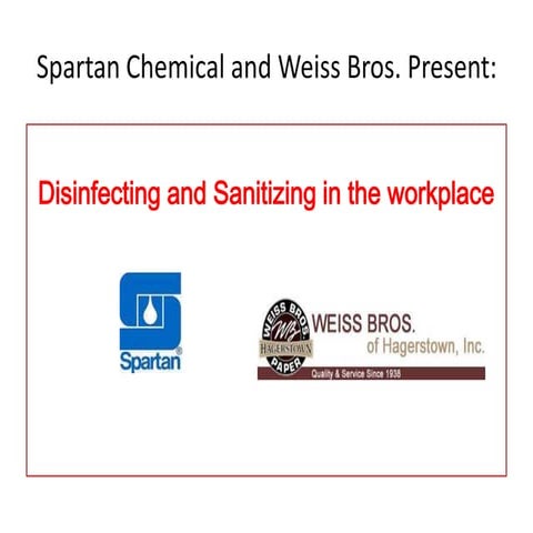 Expo 2013 Janet Weachter: Cleaning, Disinfecting & Sanitizing the Workplace