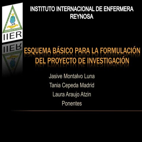 esquema para la realización proyecto de investigacion