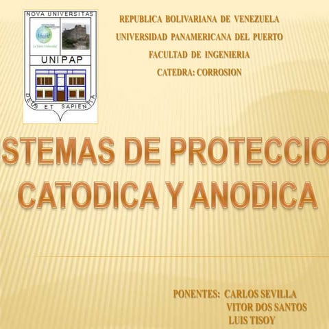 Sistemas de proteccion catodico y anodico