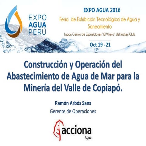 Construcción y Operación del  Abastecimiento de Agua de Mar para la Minería d...