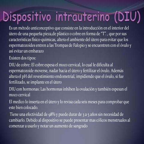 Diu o dispositivo intrauterino | PPTX