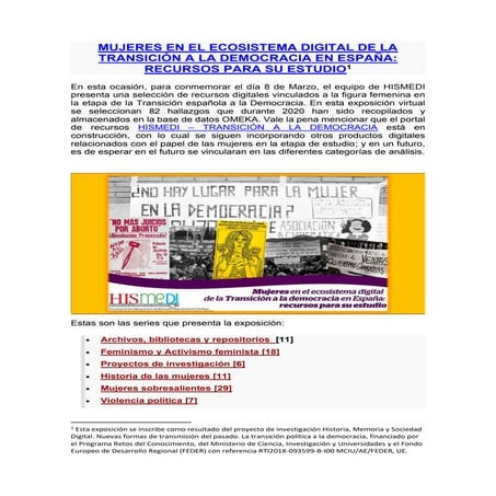 MUJERES EN EL ECOSISTEMA DIGITAL DE LA TRANSICIÓN A LA DEMOCRACIA EN ESPAÑA: ...