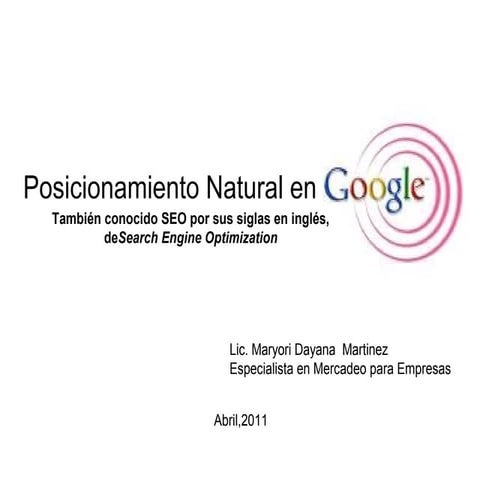 Posicionamiento Natural en google
