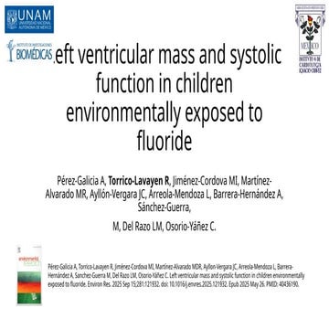 Left ventricular mass and systolic function in children environmentally ...