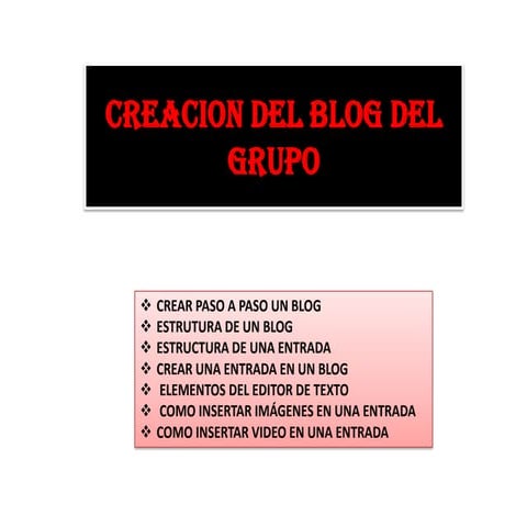 CREACIÓN DEL BLOG DEL GRUPO