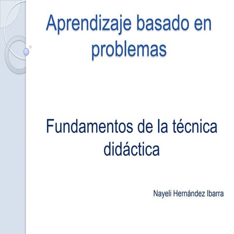 Aprendizaje basado en problemas