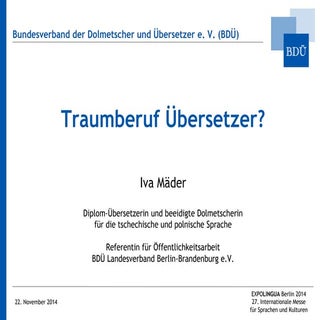 Update - Traumberuf Übersetzer?