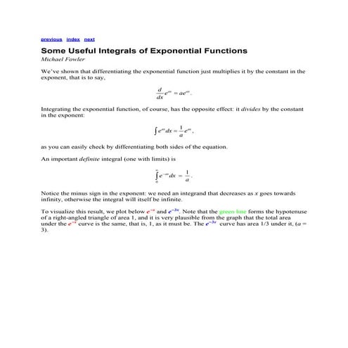 Exponentials integrals