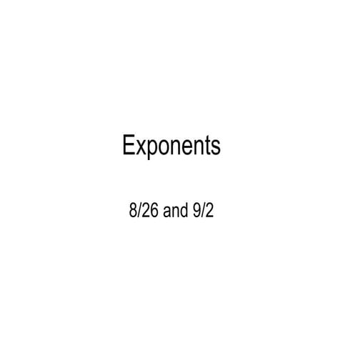 Exponents And Order Of Operations