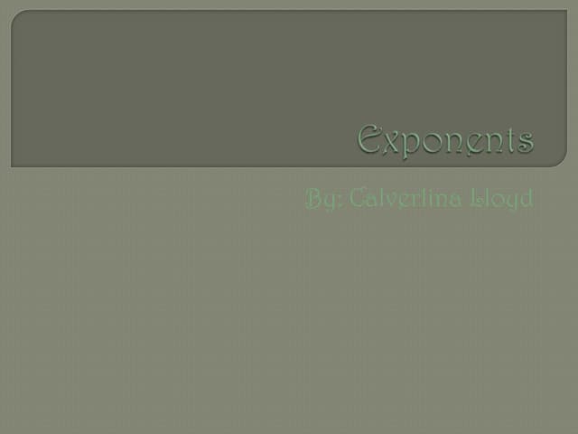 Exponents powerpoint