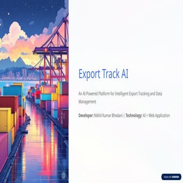 Export Track AI: Intelligent Platform for Real-Time Export Shipment ...