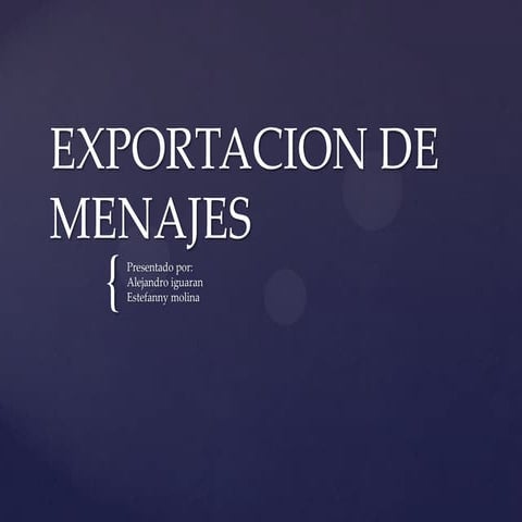 Exportacion de menajes 