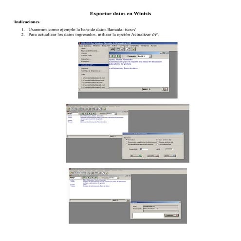 Exportar datos en winisis
