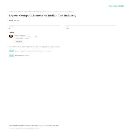 Export competitivenessofindianteaindustry | PDF