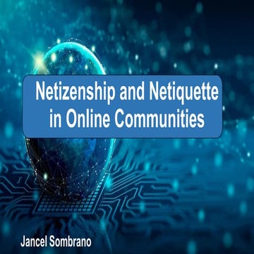 Netizenship and Netiquette in Online Communities | PDF