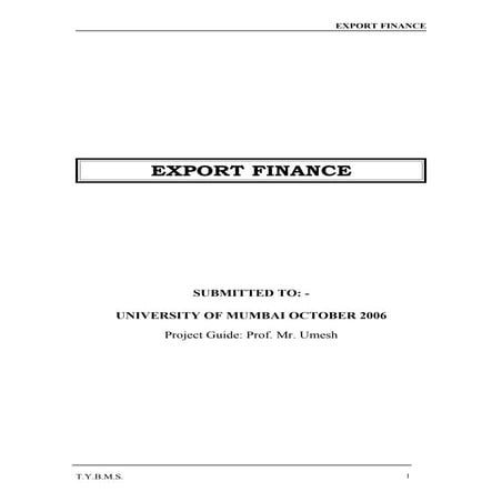 Export+finance (hdfc bank)