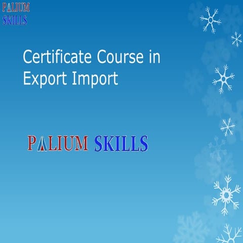 Certificate Course in Export Import