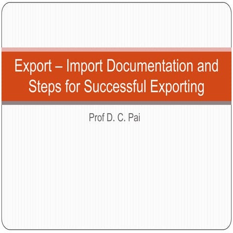 Export – import documentation and steps for successful