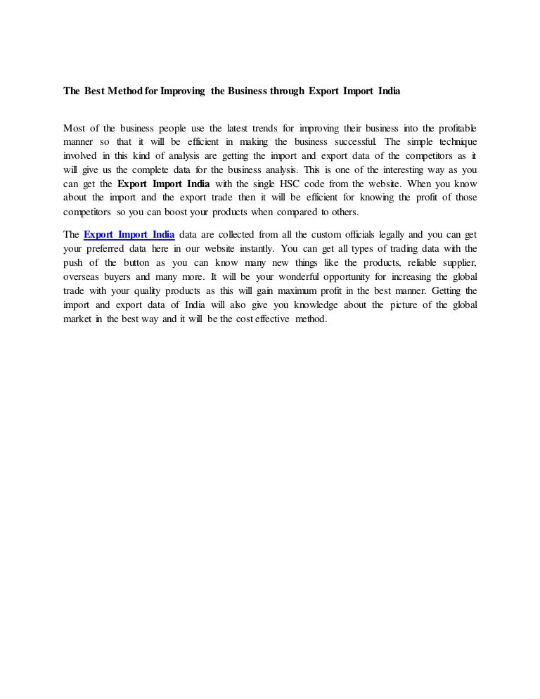 The Best Method for Improving the Business through Export Import India