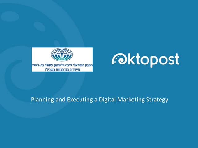 Presentation for Israel Export Institute B2B Marketing Course