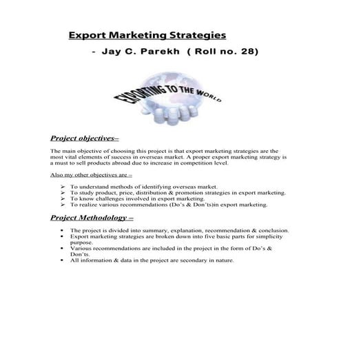 Export marketing strategies