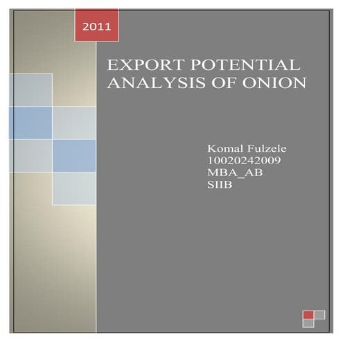 Export potential analysis of onion