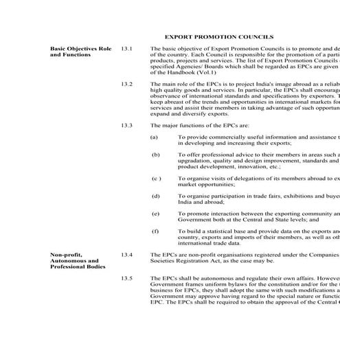 Export promotion councils | DOC