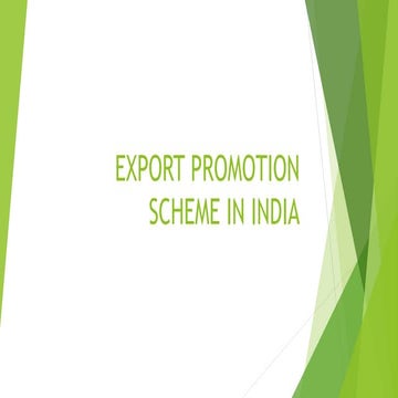 Export promotion scheme in india