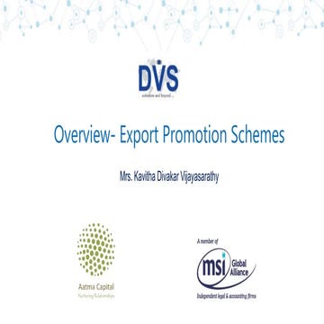 Overview of Export Promotion Schemes