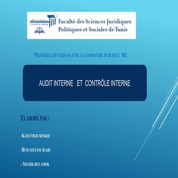 Exposé audit interne et controle interne