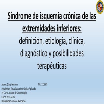 ISQUEMIA CRÓNICA DE LAS EXTREMIDADES INFERIORES