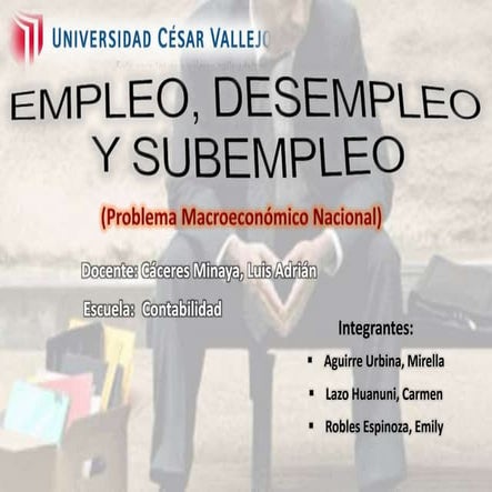 EMPLEO, SUBEMPLEO, DESEMPLEO EN EL PERÚ | PPTX