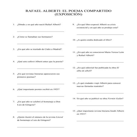 Guía exposición itinerante "Rafael Alberti: el poema compartido" (bachillerato)