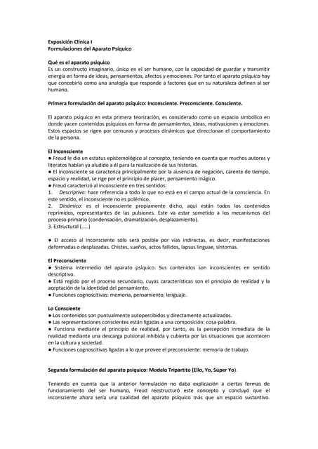 Formulaciones del aparato psíquico