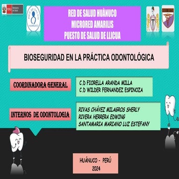 EXPOSICIÓN DE BIOSEGURIDAD UNIVERSIDAD HUÁNUCP