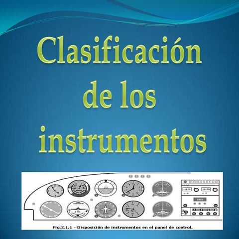 Clasificación de los instrumentos de vuelo