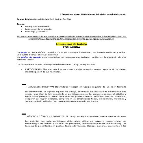 ExposicióN Jueves 18 De Febrero Principios De AdministracióN