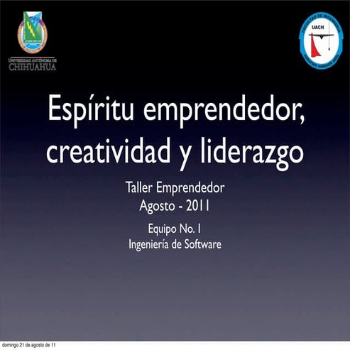 Espíritu emprendedor, creatividad y liderazgo | PDF