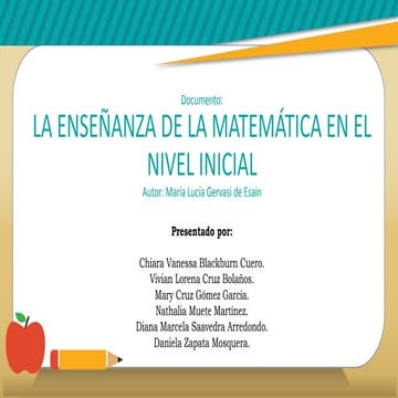 La enseñanza de la matemática en el nivel inicial y las matemáticas en ...