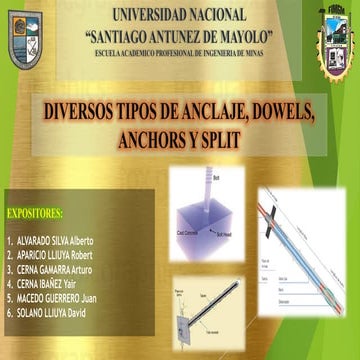 tipos de anclaje en minería subterránea 