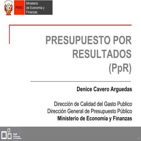 PRESUPUESTO POR RESULTADOS 