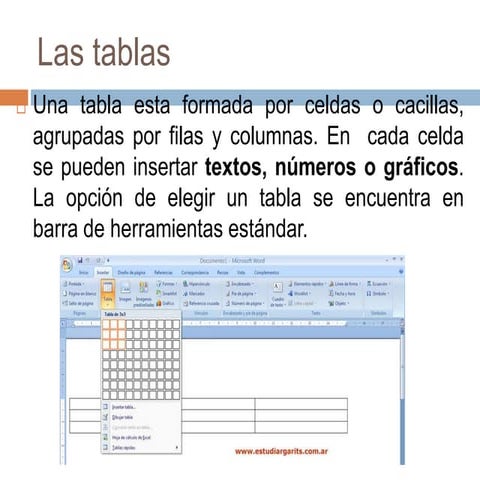 Exposicion anny de las tablas en word | PPTX