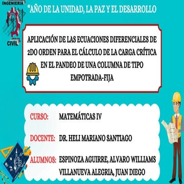 EXPOSICION APLICACIÓN DE LAS ECUACIONES DIFERENCIALES DE 2DO ORDEN PARA EL CÁ...