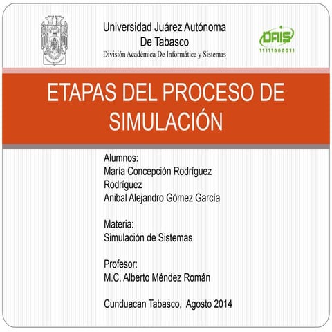 ETAPAS DEL PROCESO DE SIMULACION
