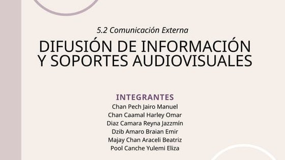 EXPOSICION DEL TEMA 5 difusion de informacion y soporte audiovisuales