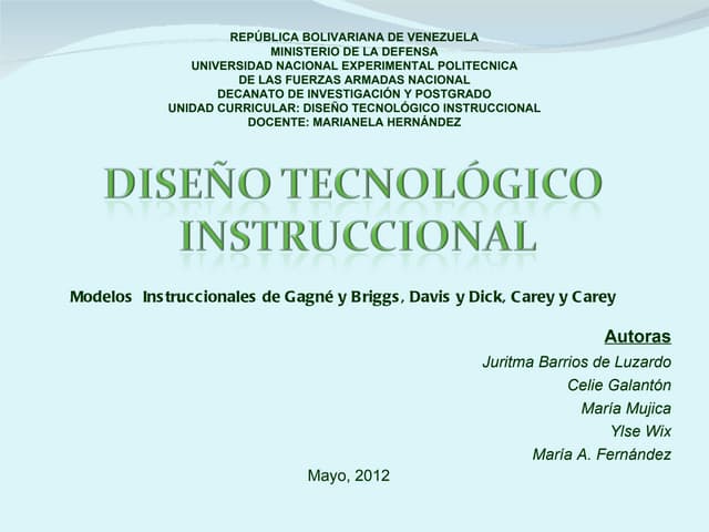 Modelos de Diseño instruccional (Eq...