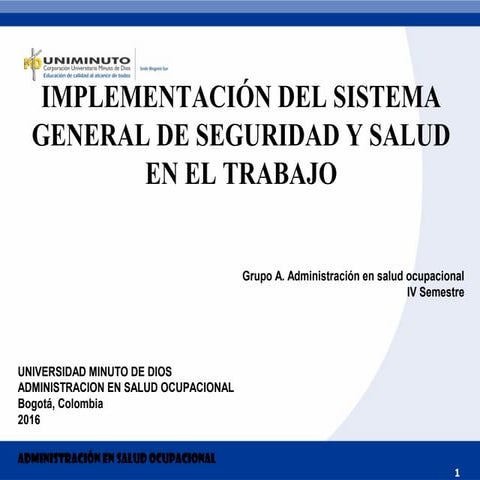 Exposicion implementacion SG-SST