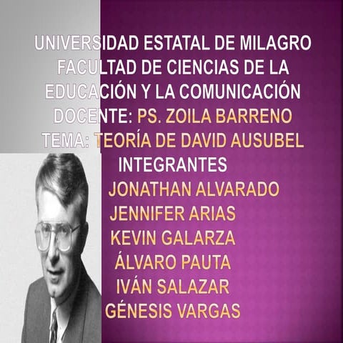 Exposicion ps. educativa (david ausubel   teoria del aprendizaje significativo)