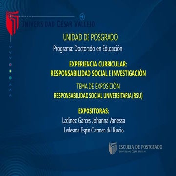 Responsabilidad Social Universitaria (RSU)