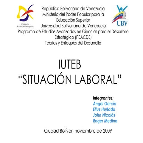 DIAGNOSTICO SOBRE LA SITUACION LABORAL DEL IUTEB, TRABAJO DE INVESTIGACION.